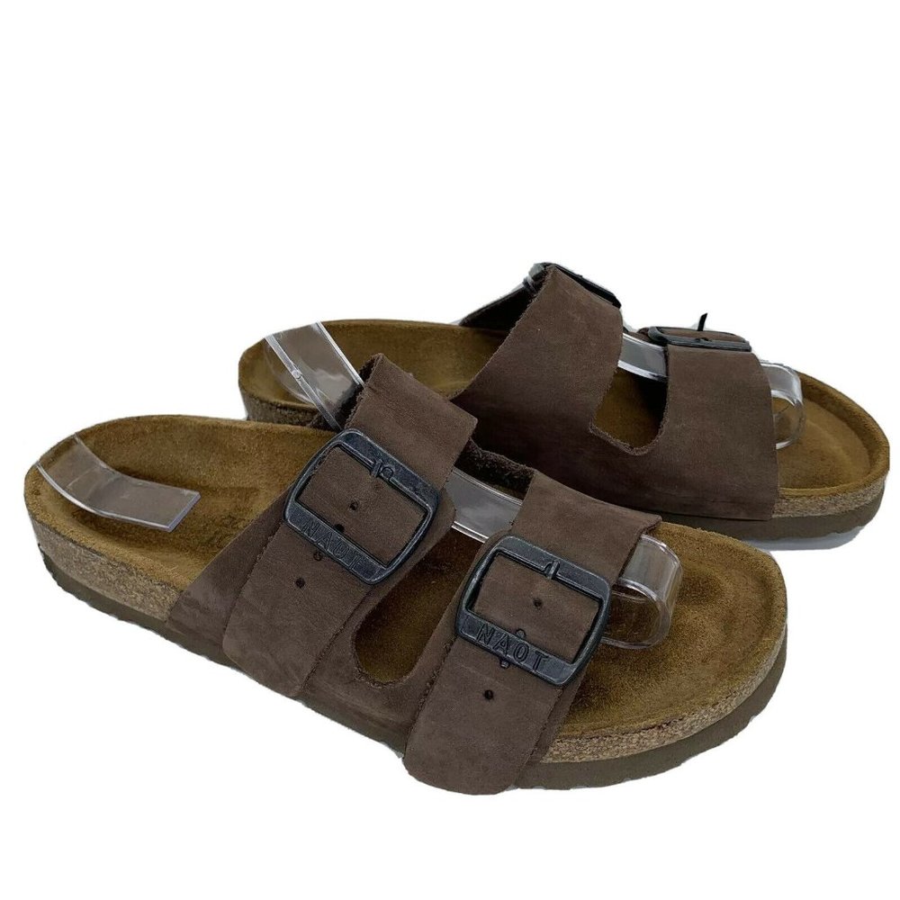 NAOT Sandals 6 Women's Brown Nubuck Leather Slide